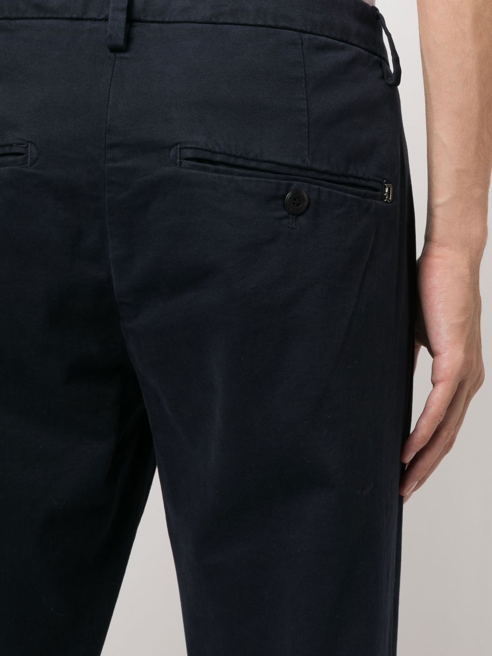DONDUP Pantaloni chino in cotone stretch blu effetto mano pesca 