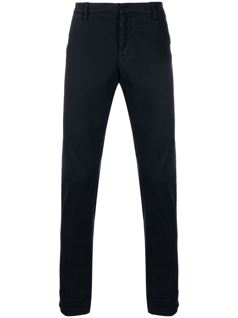 DONDUP Pantaloni chino in cotone stretch blu effetto mano pesca 