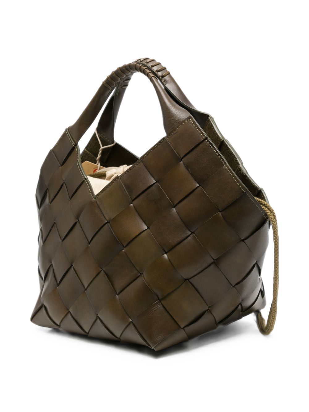 DRAGON DIFFUSION Borsa Botteghe in pelle intrecciata Khaki 