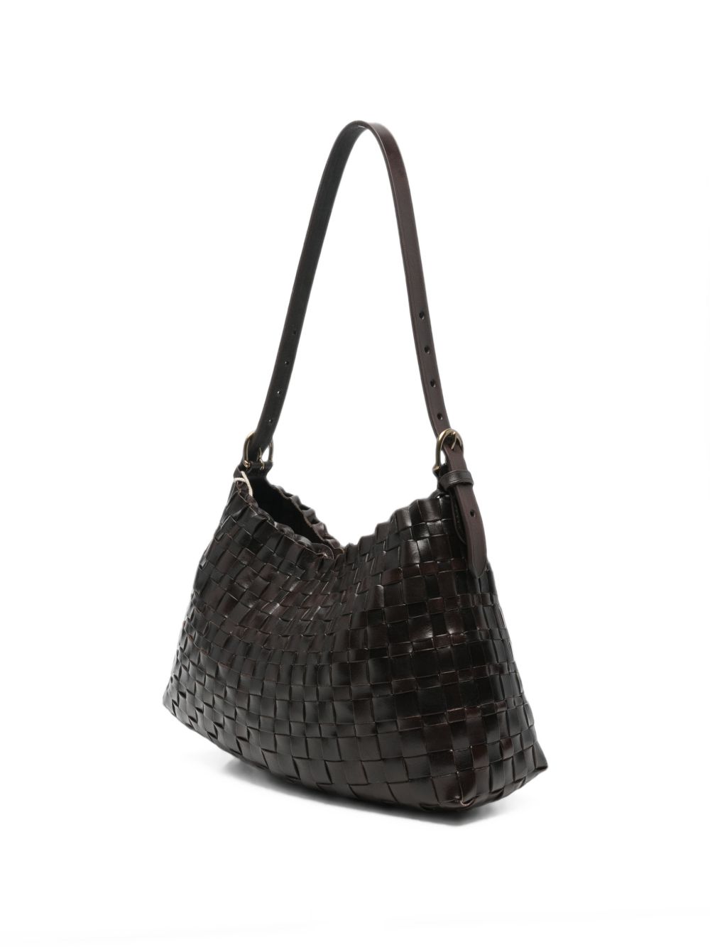 DRAGON DIFFUSION Borsa Hobo Salvage in pelle intrecciata marrone scuro 