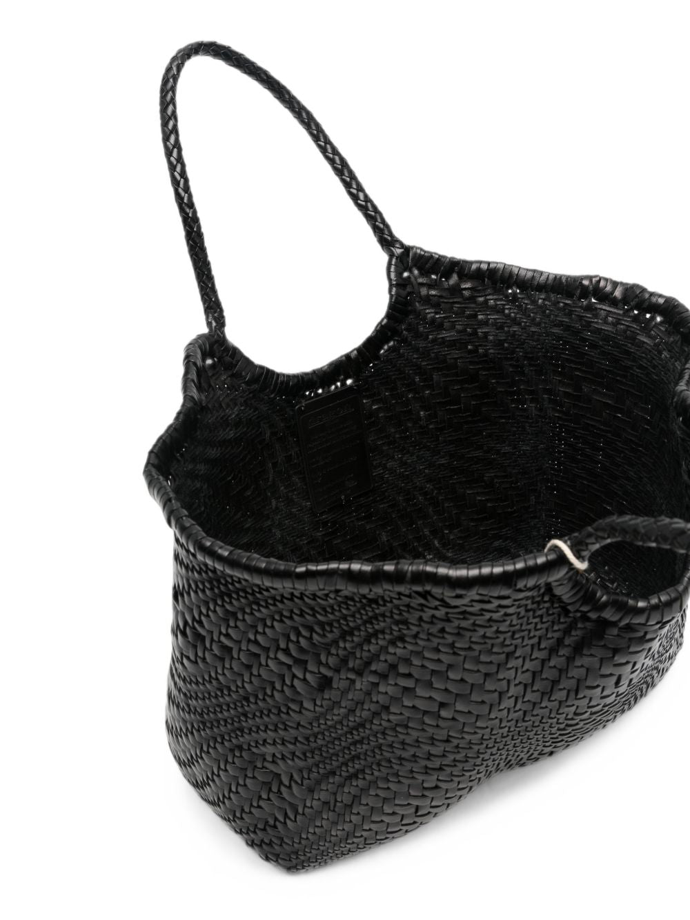DRAGON DIFFUSION Borsa a spalla Nuntocket Optica in pelle nera intrecciata 