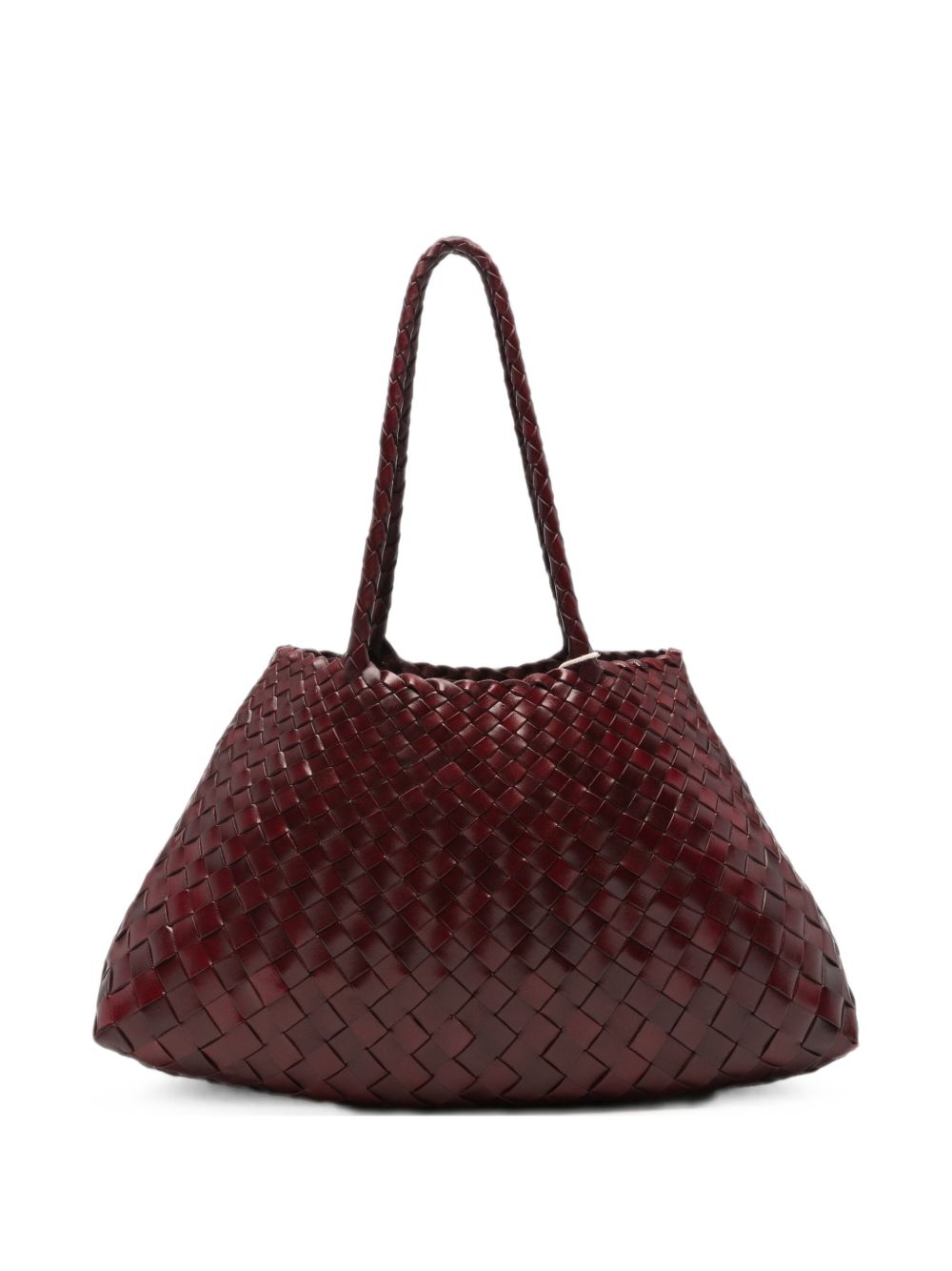 DRAGON DIFFUSION Borsa tote Santa Croce Big in pelle intrecciata bordeaux 