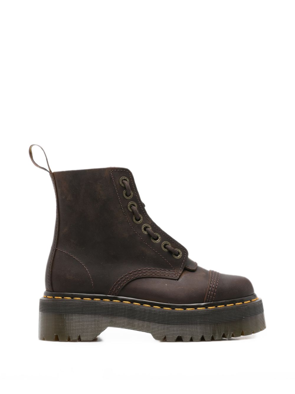 DR MARTENS Anfibi marroni Sinclair in pelle con stringhe 