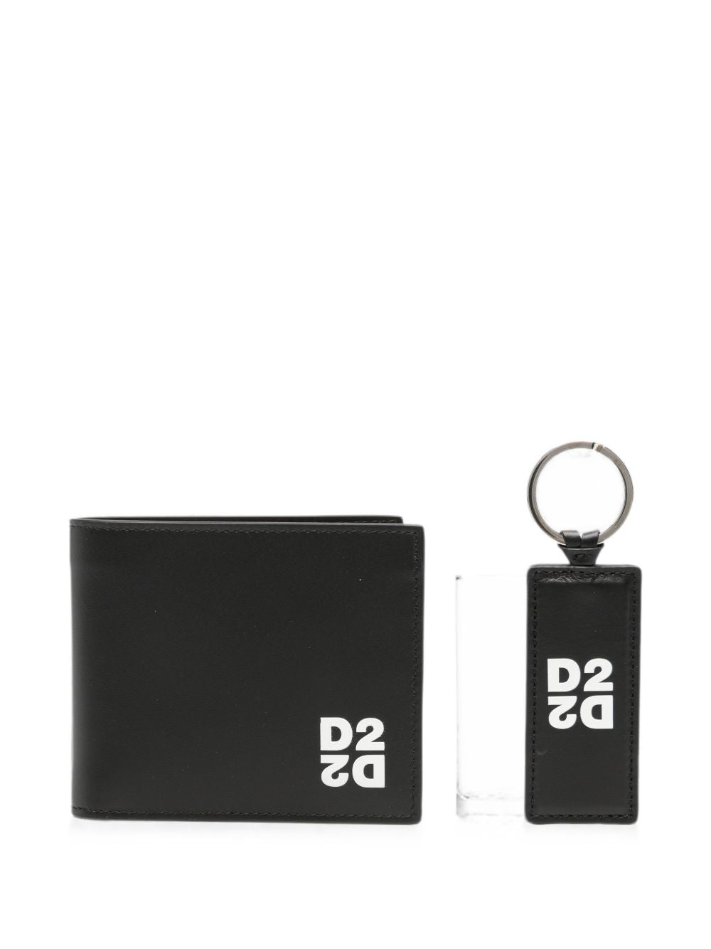 DSQUARED2 Set regalo con portafoglio e portachiavi in pelle nera 