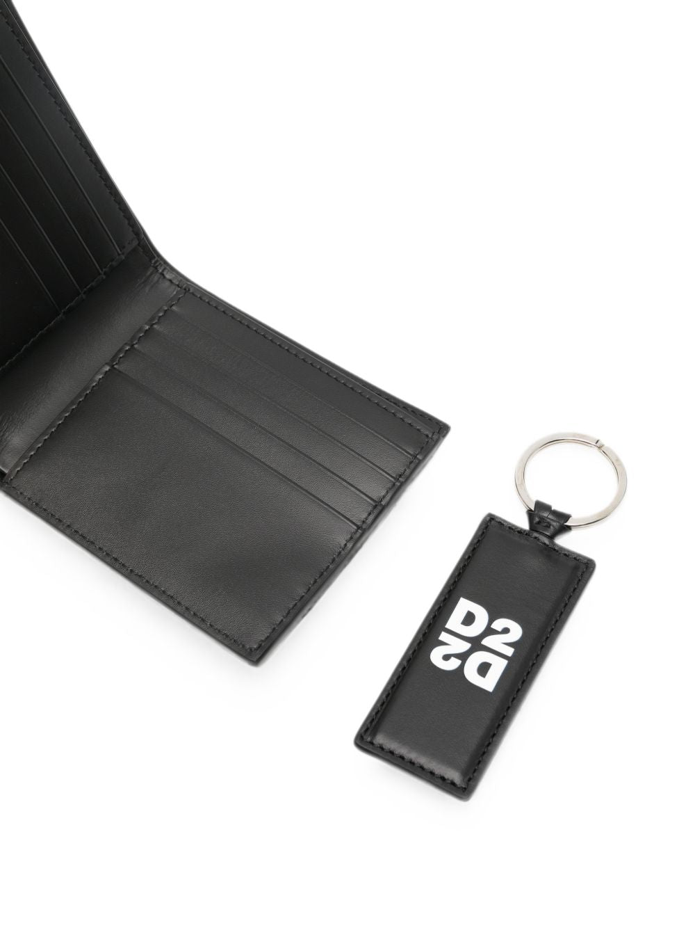 DSQUARED2 Set regalo con portafoglio e portachiavi in pelle nera 