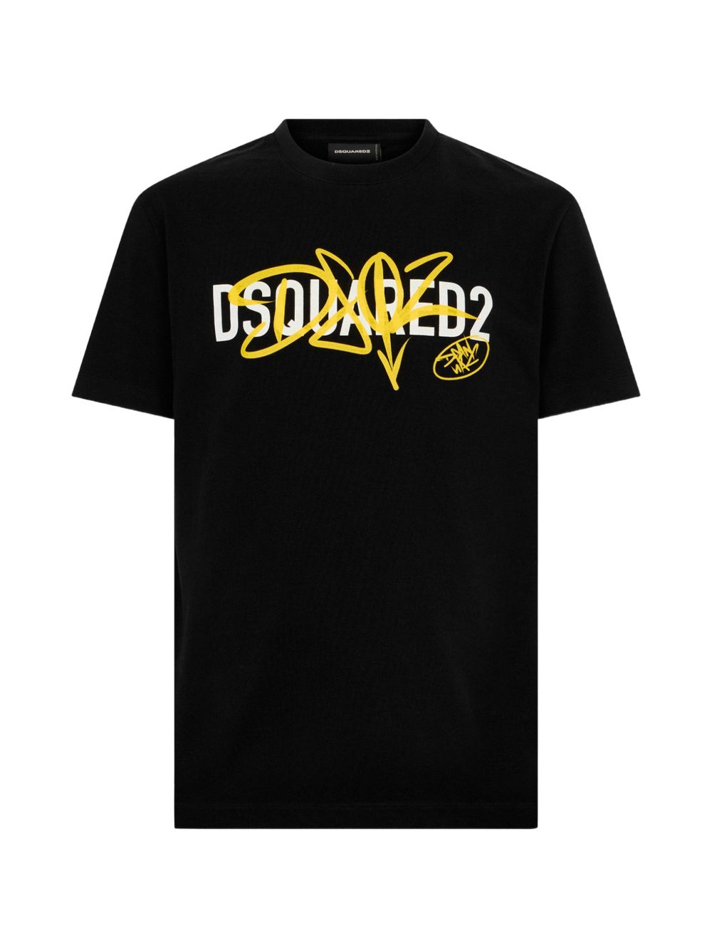 DSQUARED2 T-shirt in cotone nero con stampa logo 