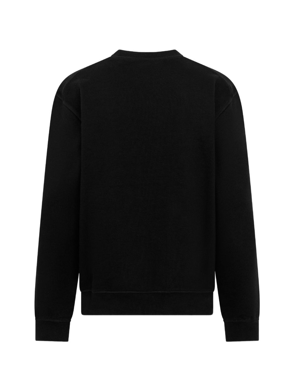 DSQUARED2 Felpa girocollo in cotone nero con logo bianco 