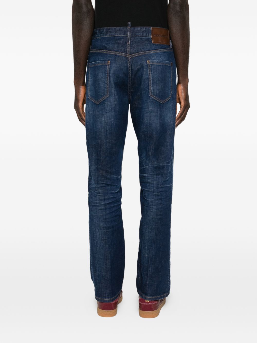 DSQUARED2 Jeans lunghi blu scuro da uomo con effetto wash 