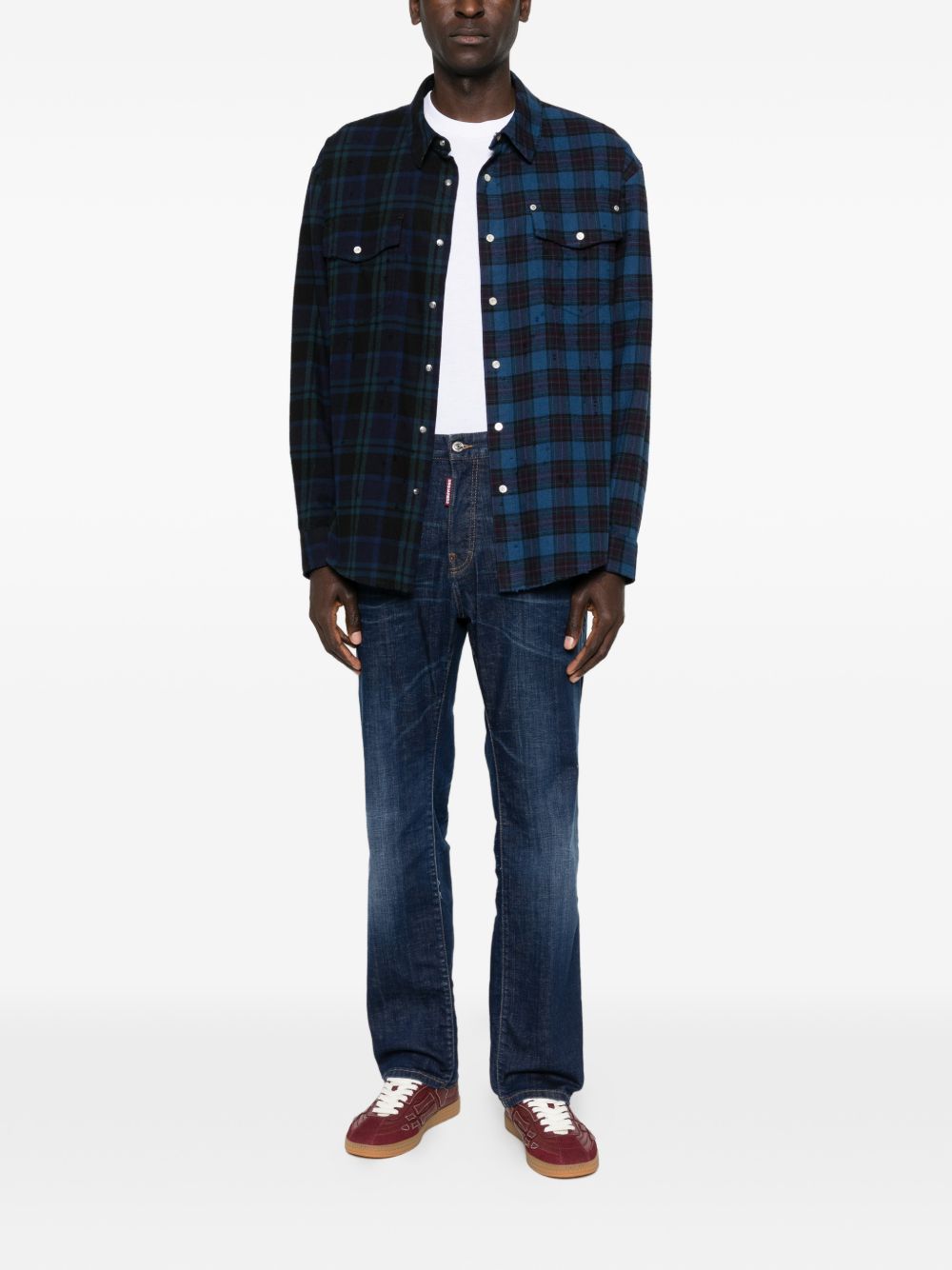 DSQUARED2 Jeans lunghi blu scuro da uomo con effetto wash 