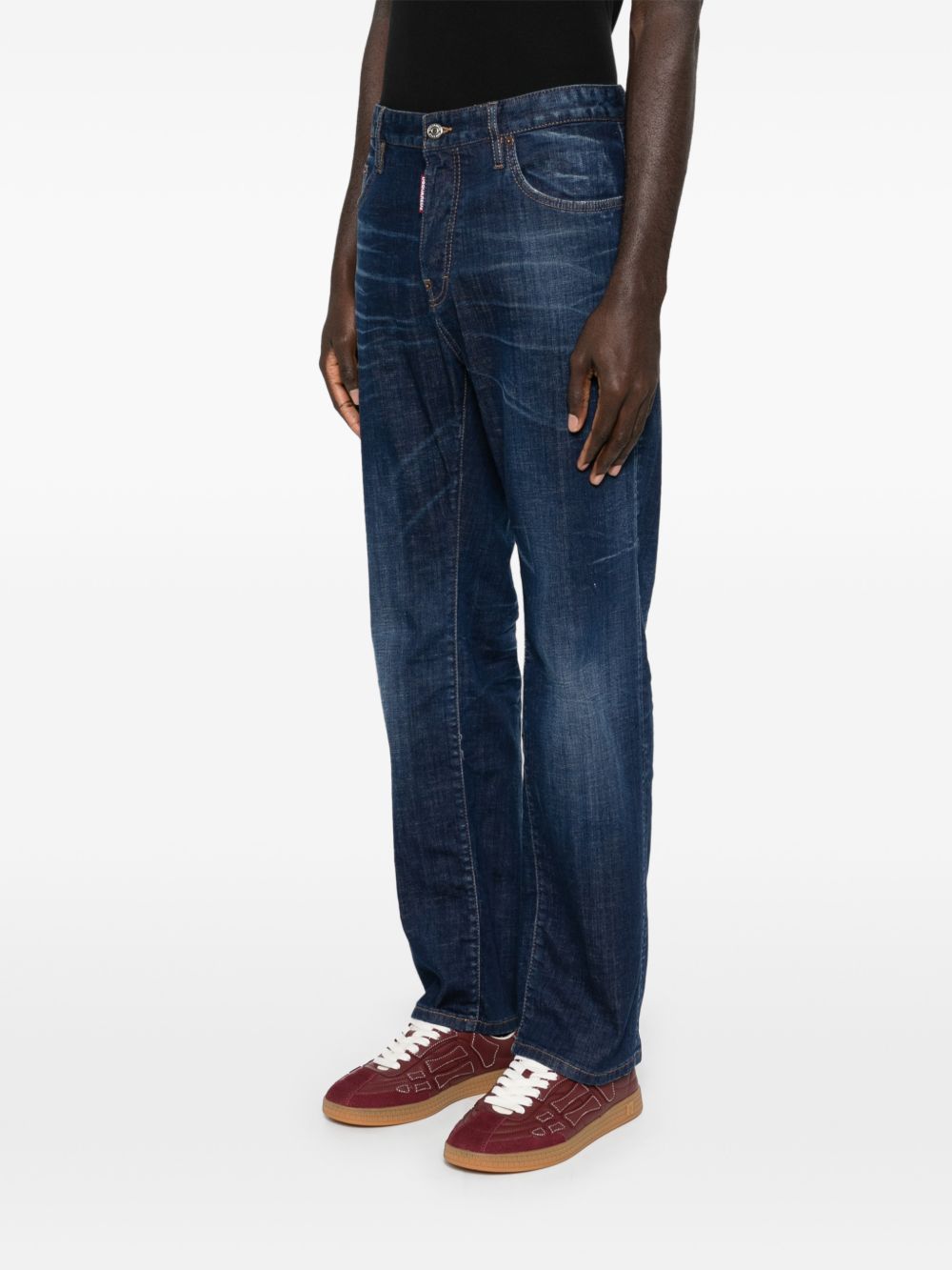 DSQUARED2 Jeans lunghi blu scuro da uomo con effetto wash 