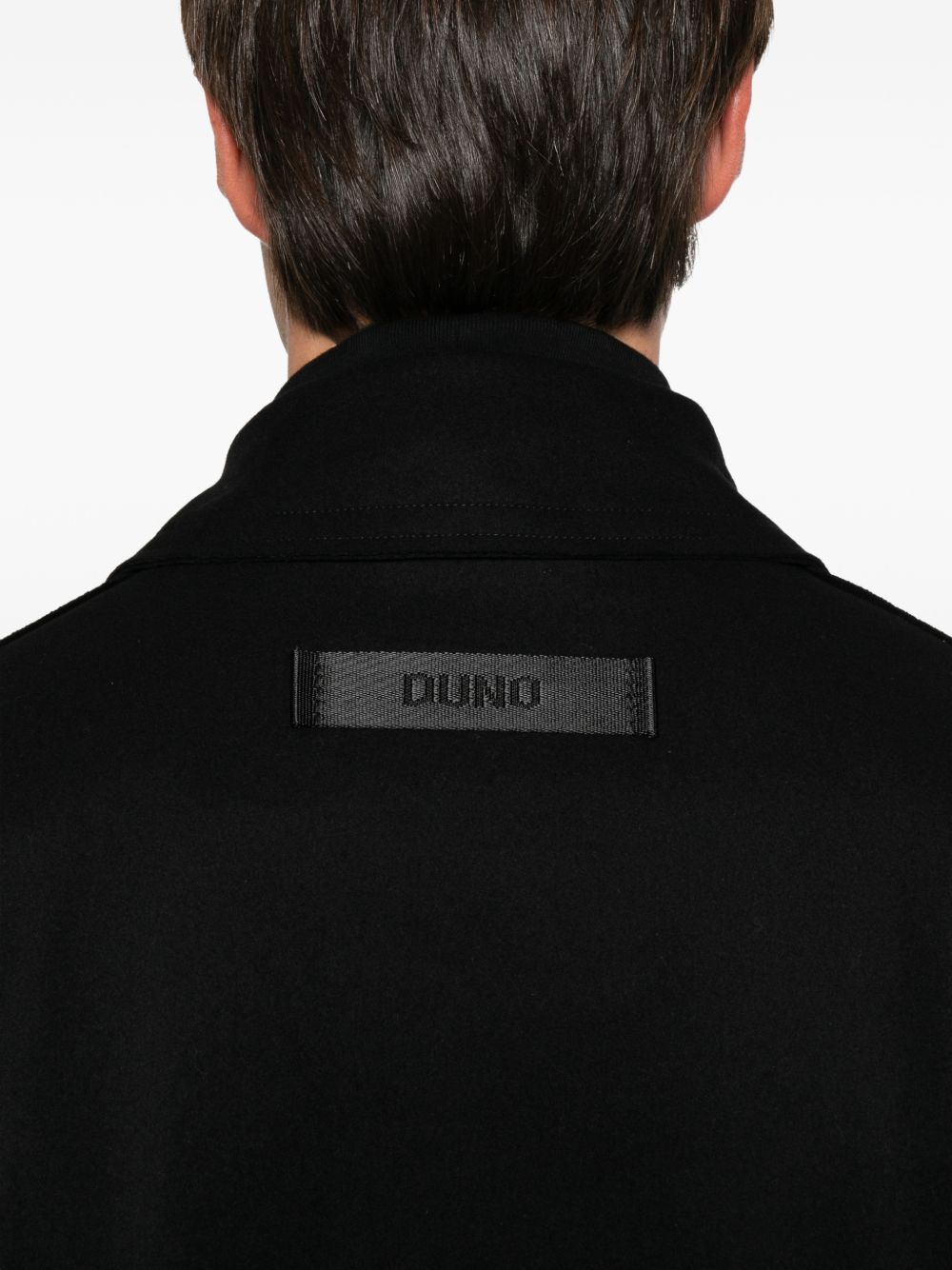 DUNO Cappotto Doppiopetto Nero in Lana e Cashmere 