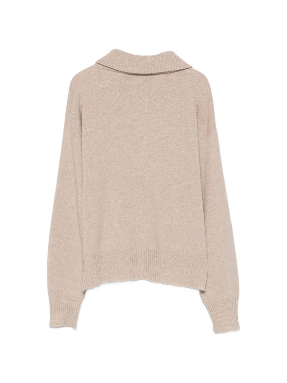 D EXTERIOR Maglia beige in lana con colletto 