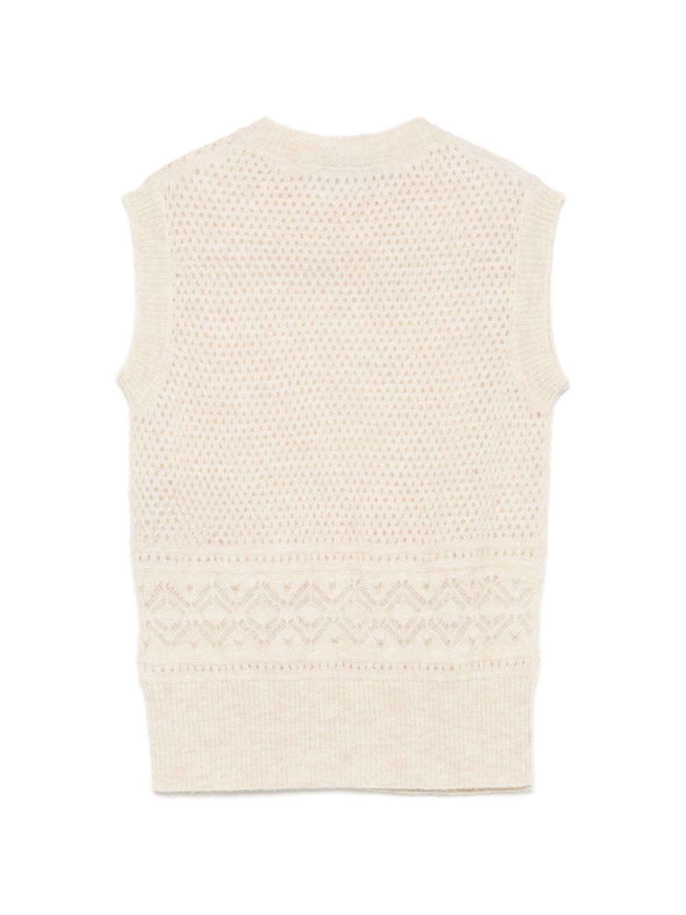 D EXTERIOR Gilet in maglia color panna in lana 