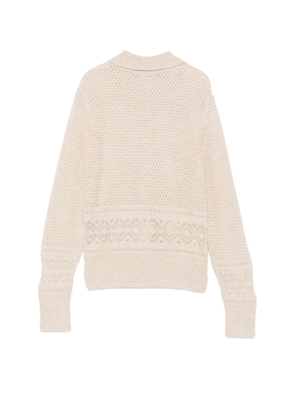 D EXTERIOR Cardigan beige chiaro in maglia misto lana 