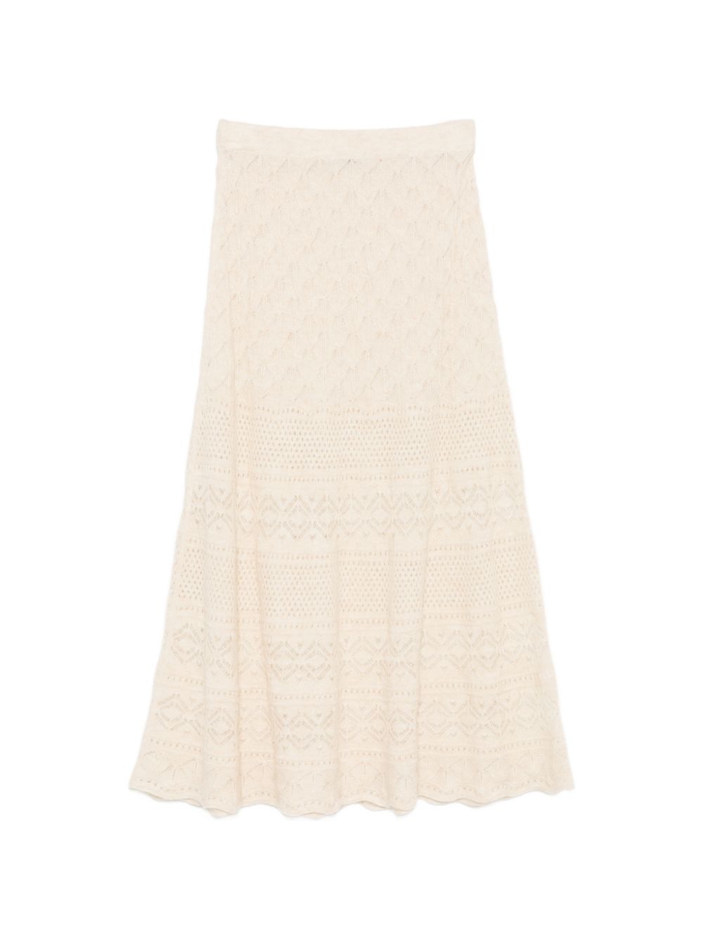 D EXTERIOR Gonna in maglia color panna in lana 
