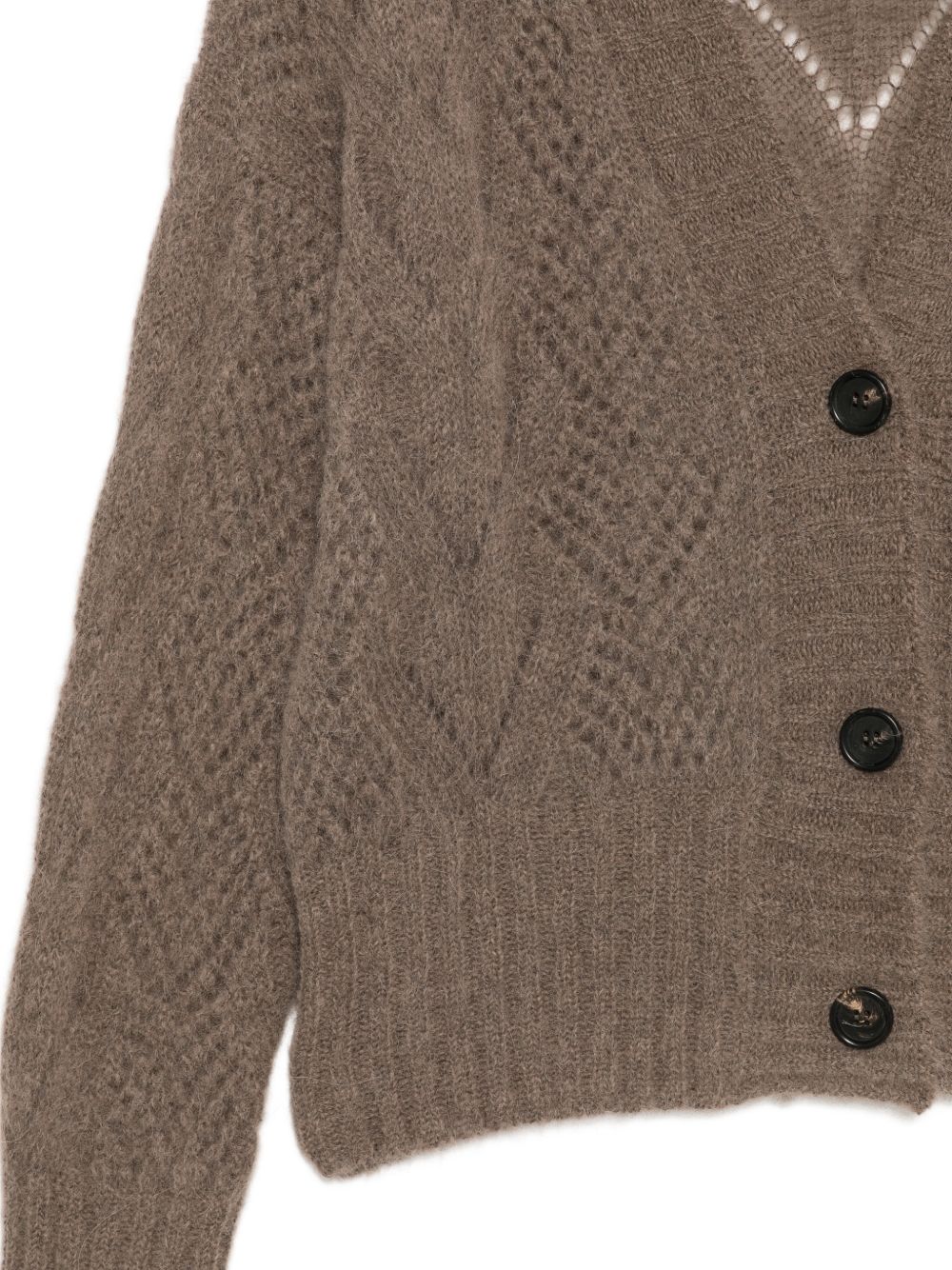 D EXTERIOR Cardigan in maglia di lana di alpaca con scollo a V 