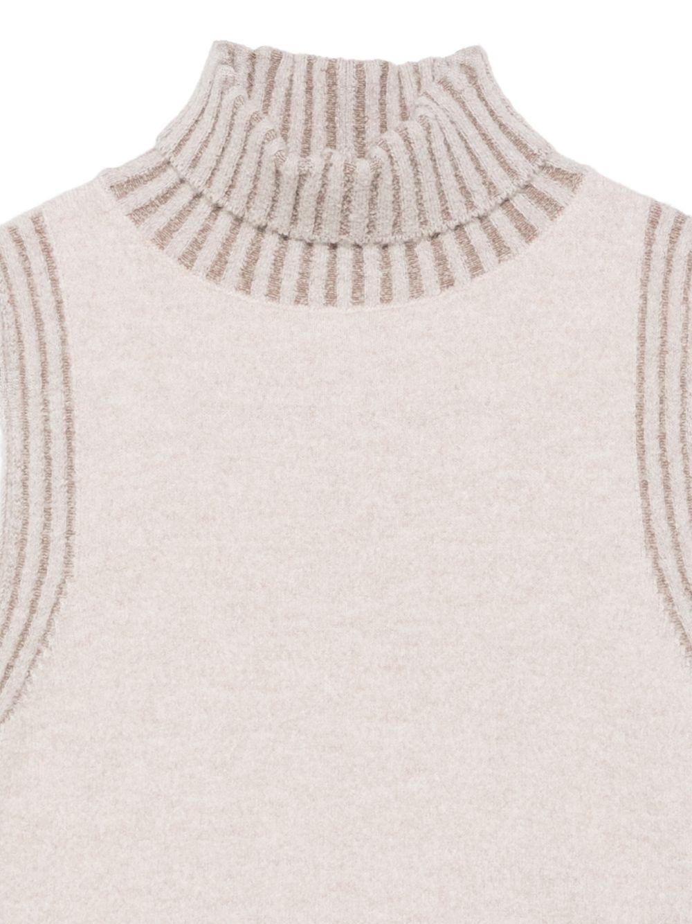 D EXTERIOR Gilet in maglia a collo alto con lavorazione a coste in lana 