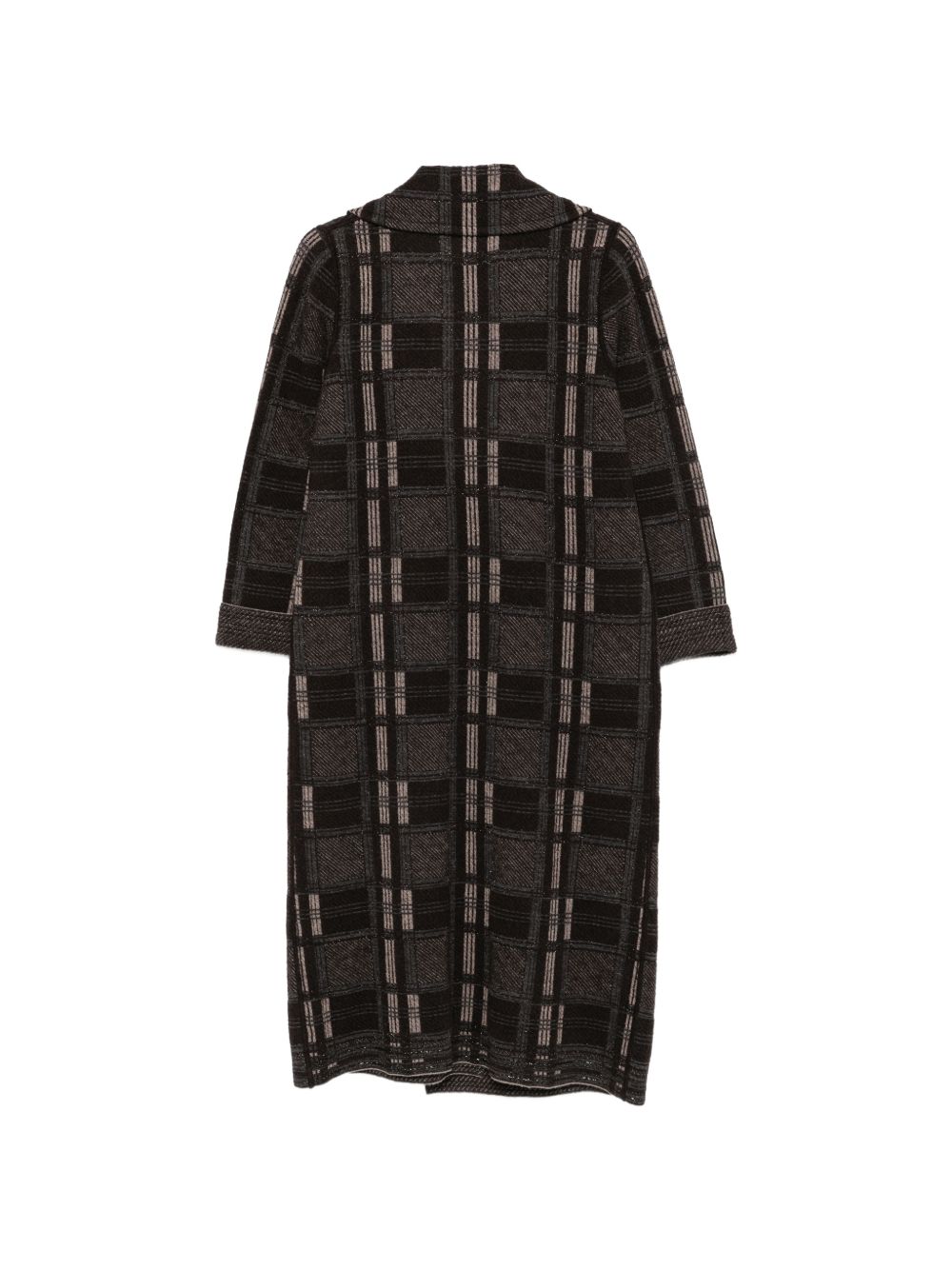 D EXTERIOR Cappotto lungo in lana con texture rettangolari 