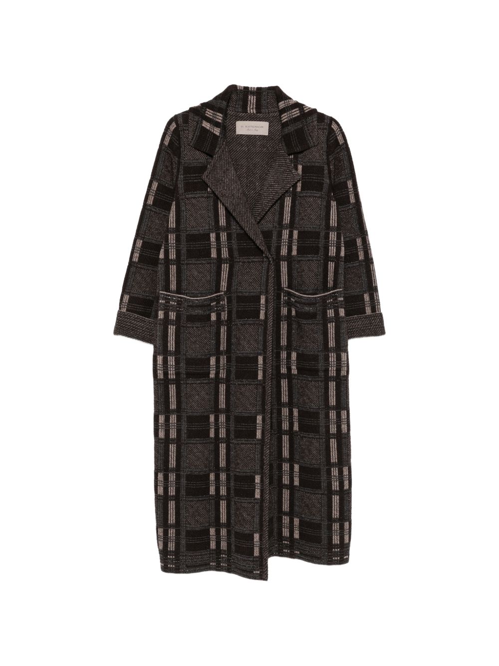 D EXTERIOR Cappotto lungo in lana con texture rettangolari 