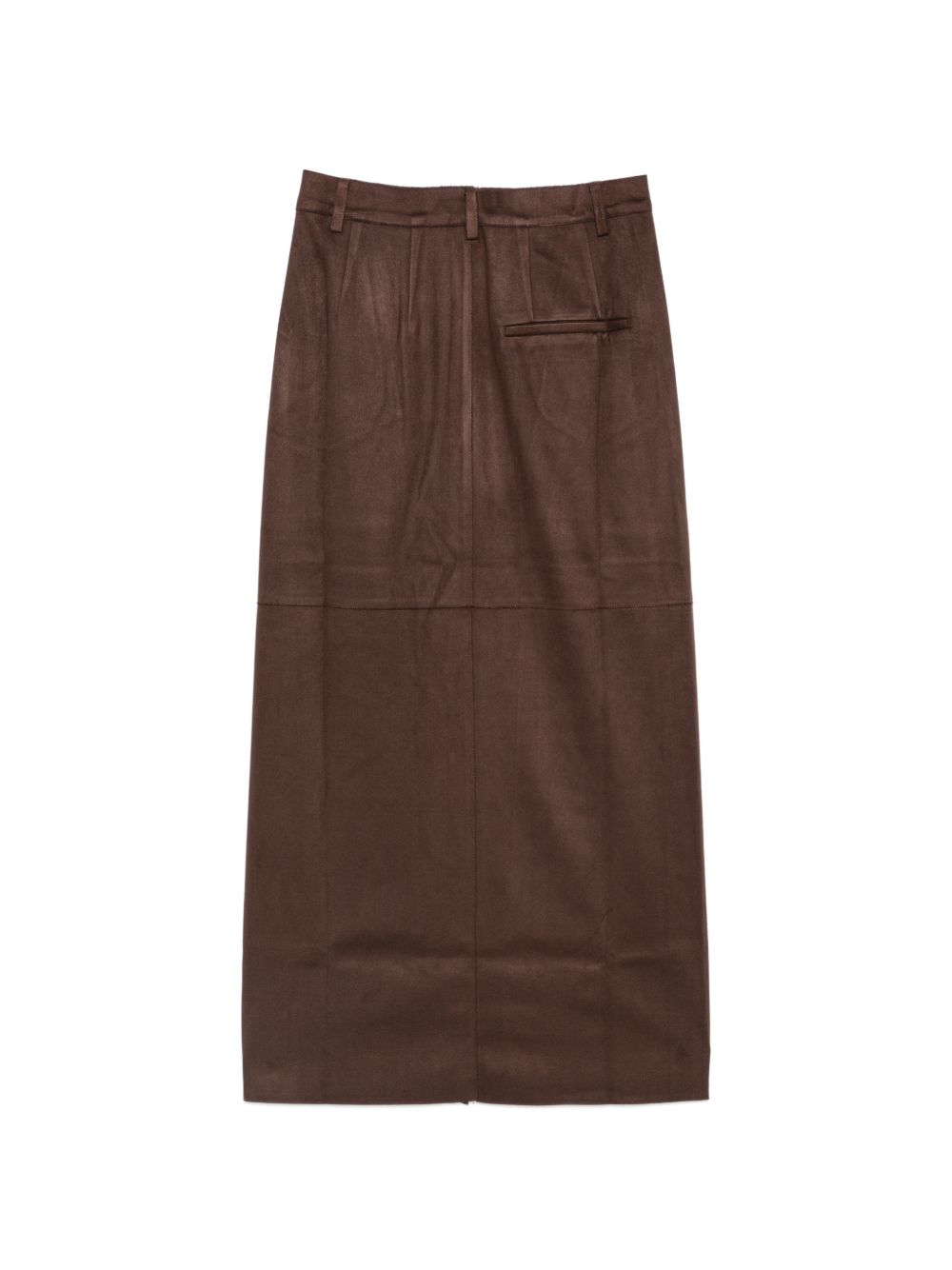 ELEH Gonna midi marrone scuro con spacco frontale 