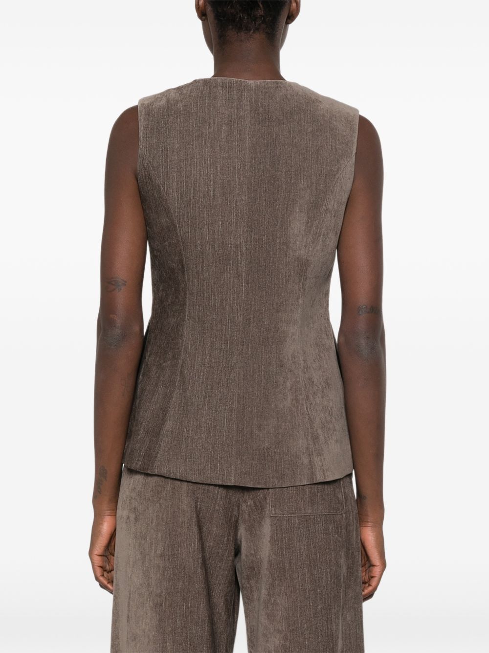 ELEH Gilet marrone con bottoni 