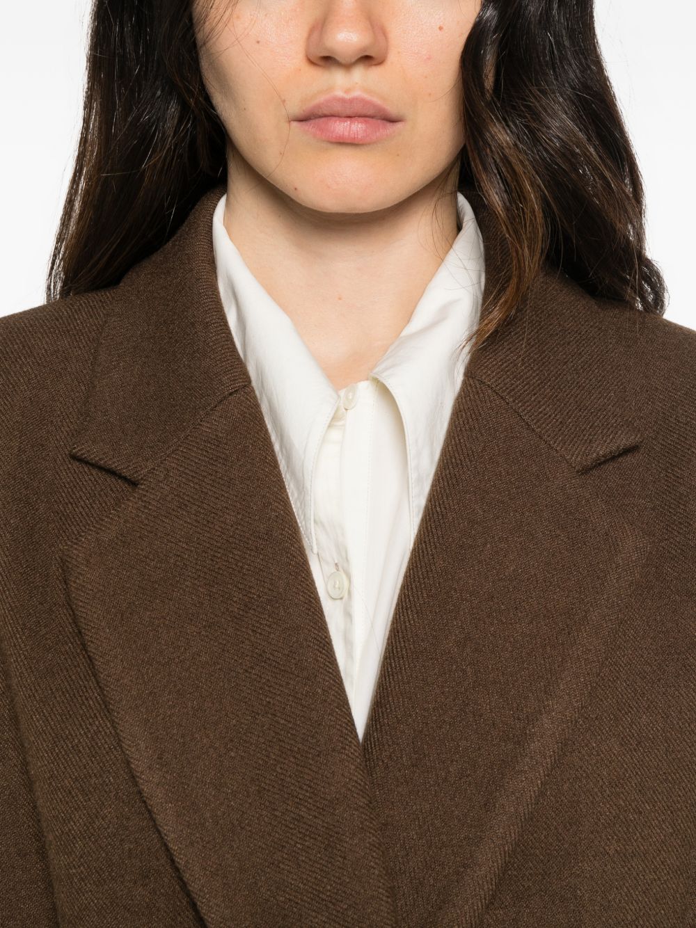 ELEH Cappotto marrone con cintura in vita 
