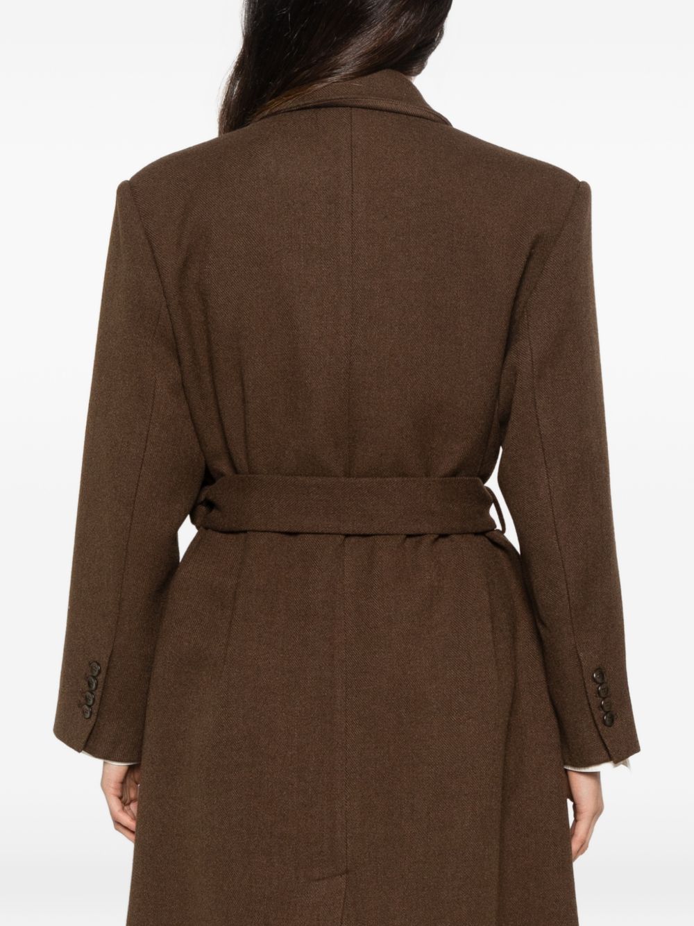 ELEH Cappotto marrone con cintura in vita 