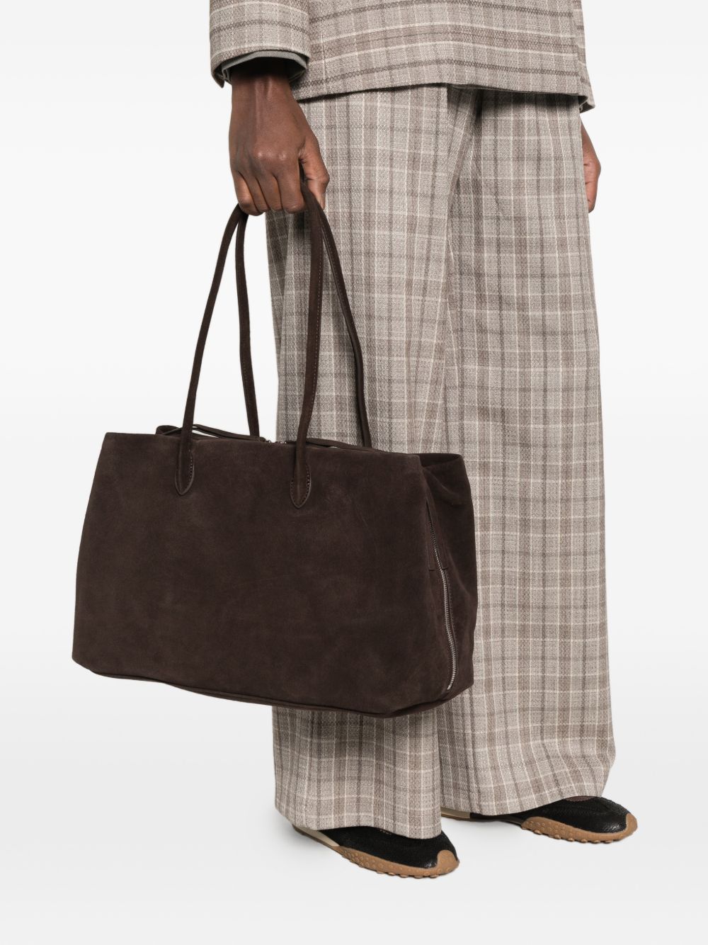 ELEH Borsa a spalla in suede testa di moro 