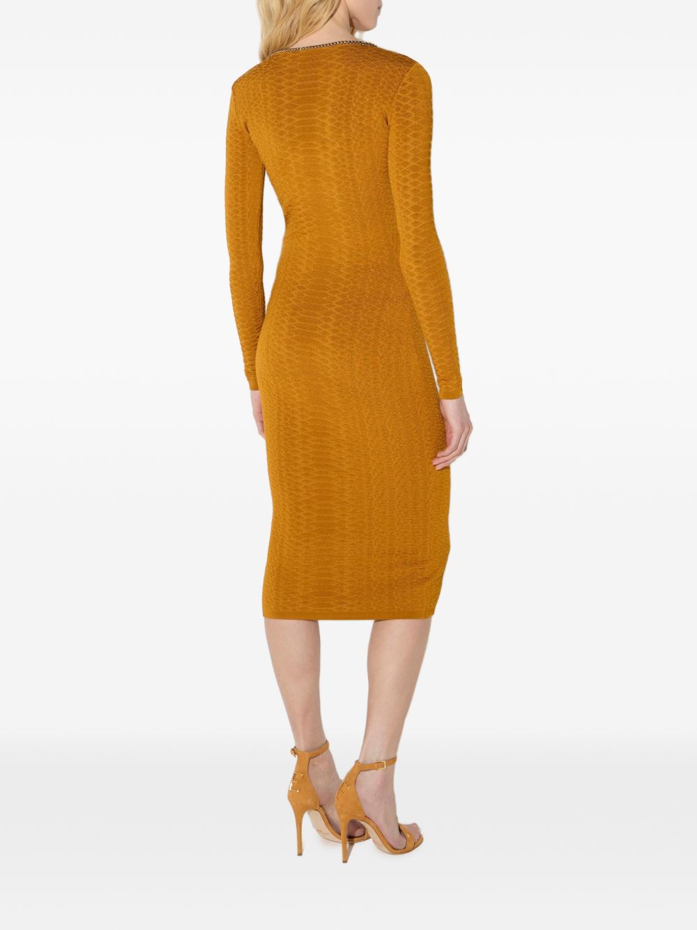ELISABETTA FRANCHI Abito midi slim arancione 
