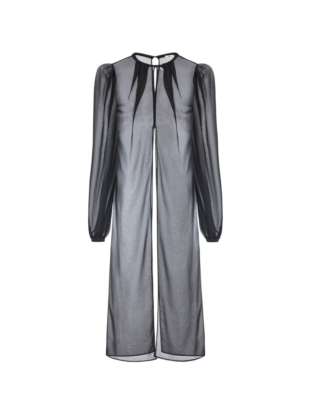 ELISABETTA FRANCHI Camicia nera lunga e trasparente 
