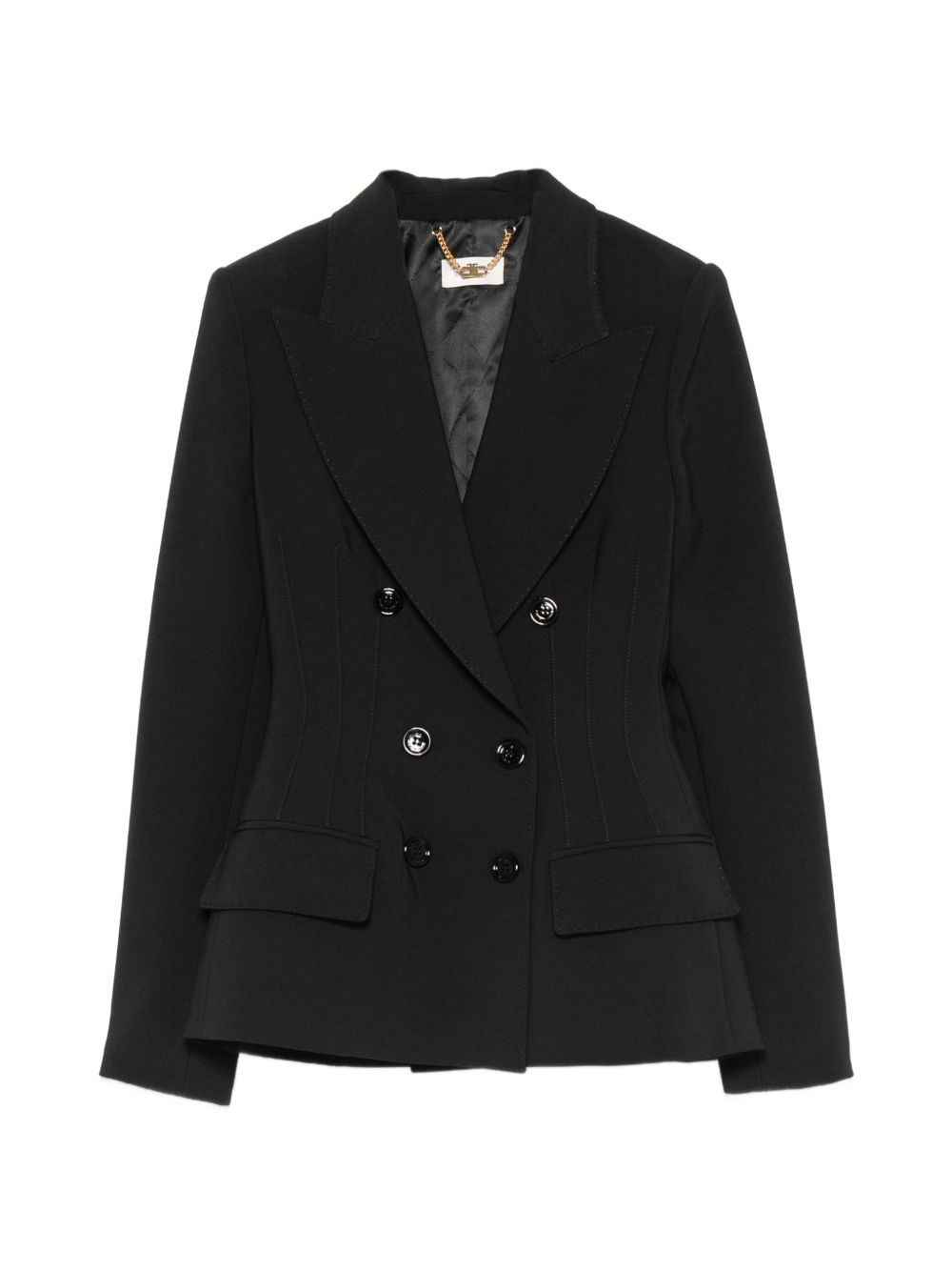 ELISABETTA FRANCHI Giacca blazer donna slim doppiopetto nero antracite 