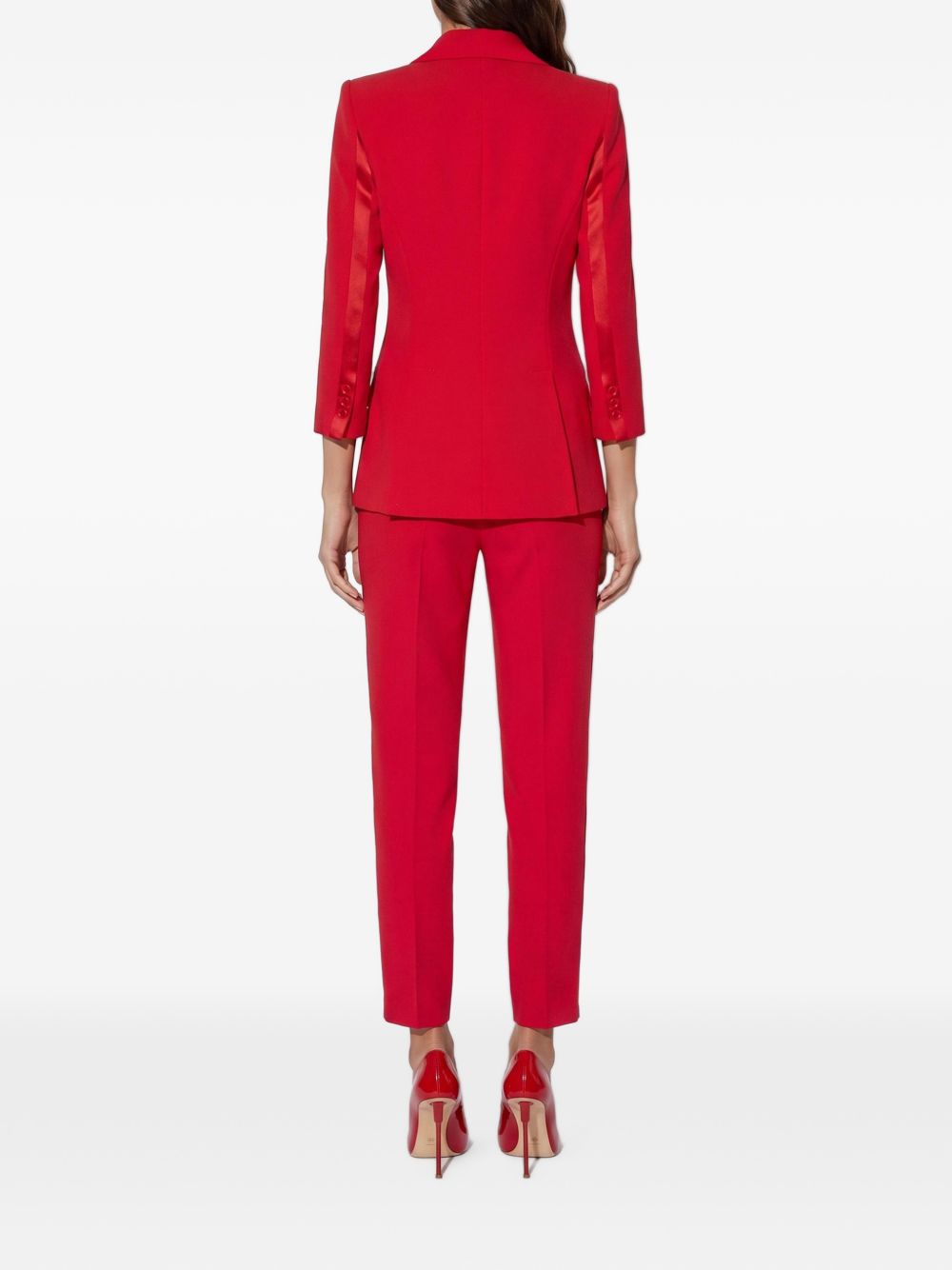 ELISABETTA FRANCHI Blazer slim rosso con maniche a 3/4 