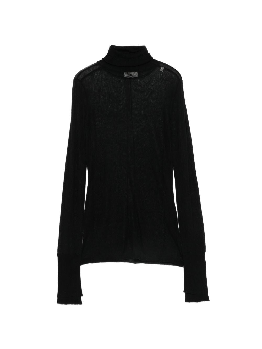 ELISABETTA FRANCHI Maglia nera a collo alto in lana leggera 