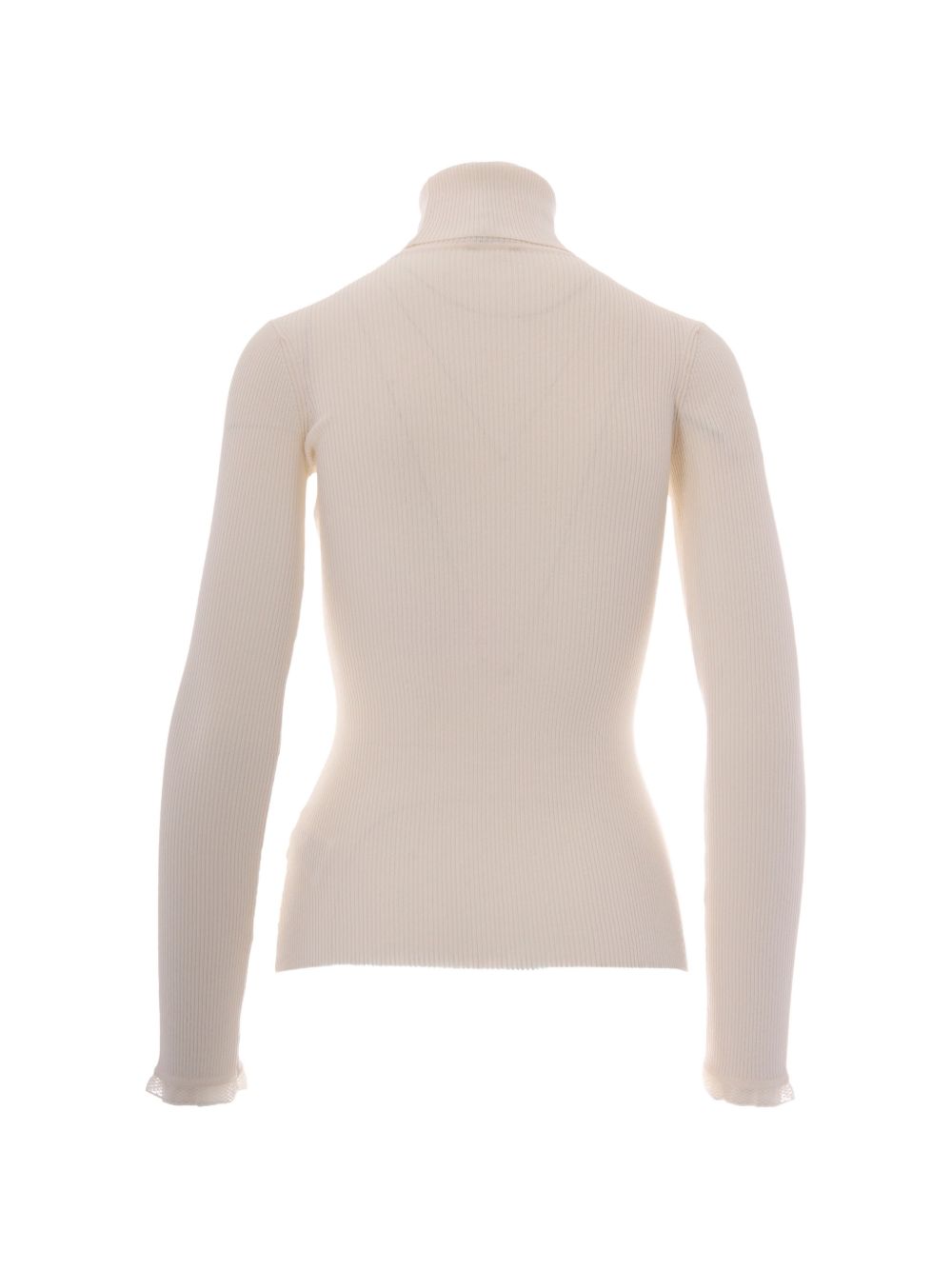 ELISABETTA FRANCHI Maglia a collo alto bianca in lana 