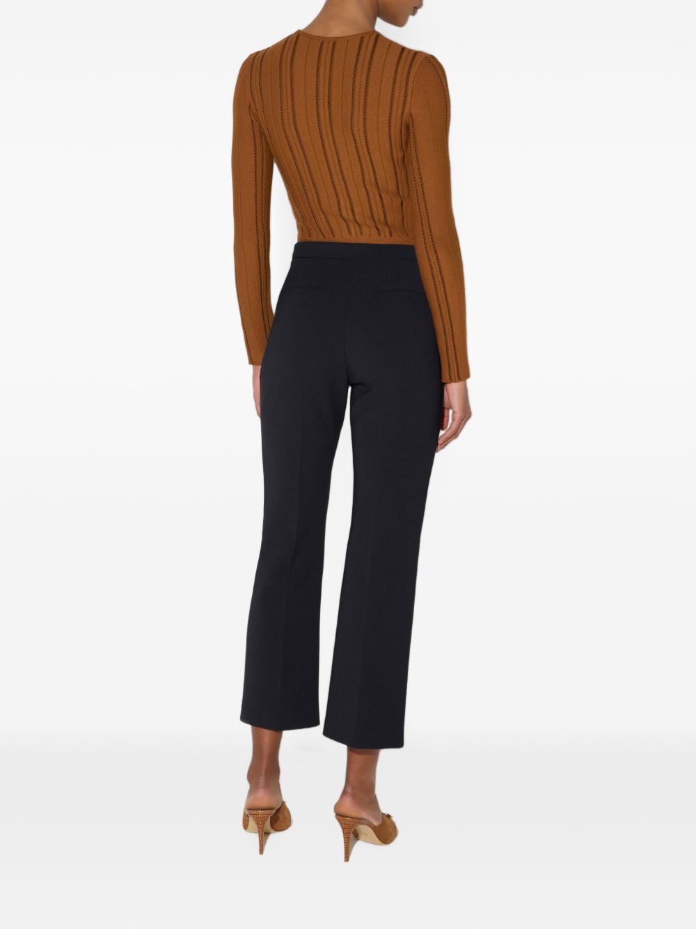 ELISABETTA FRANCHI Cardigan girocollo color tabacco con zip dorata 