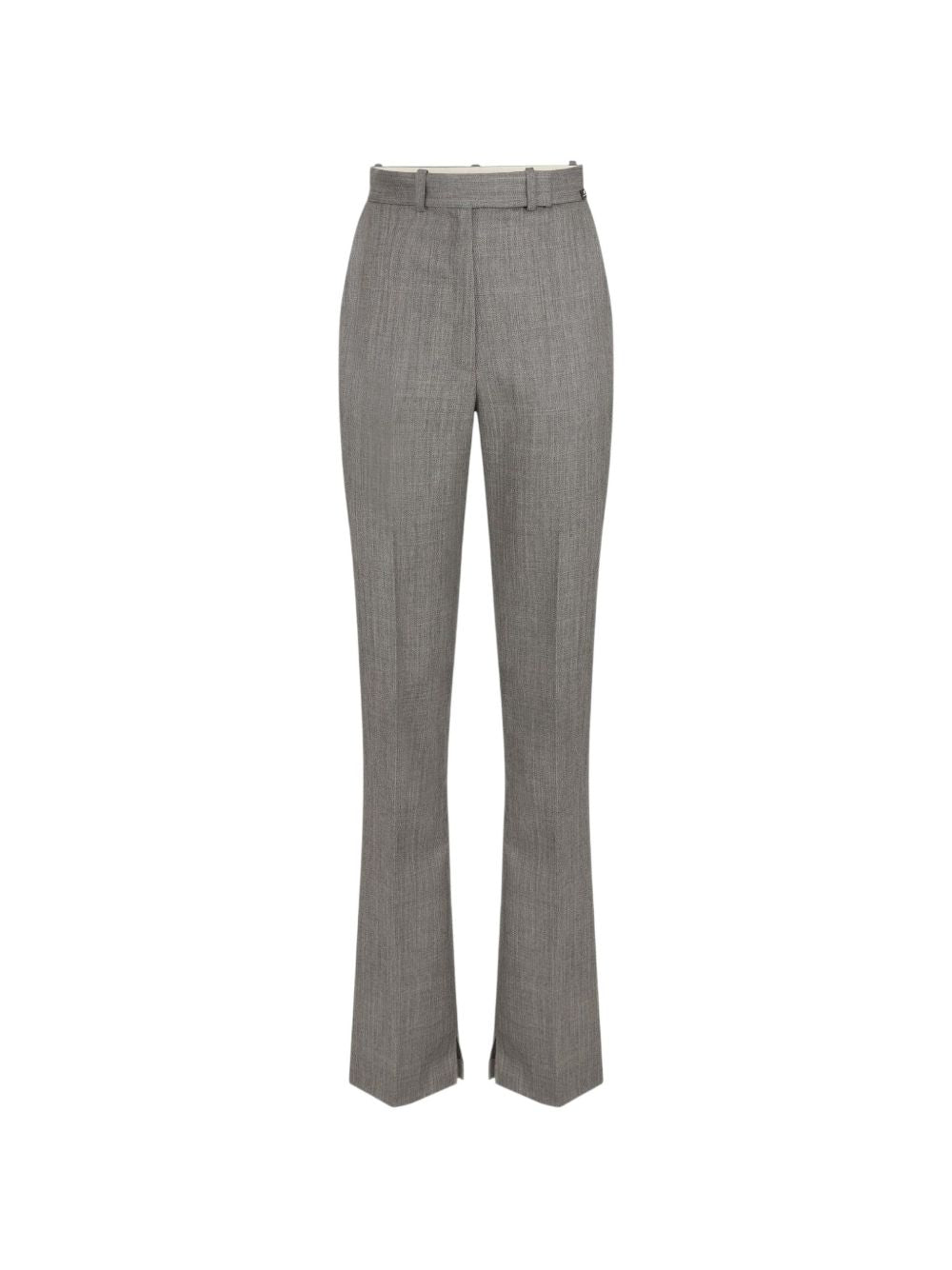 ELISABETTA FRANCHI Pantaloni Sartoriali in Lana Grigia 