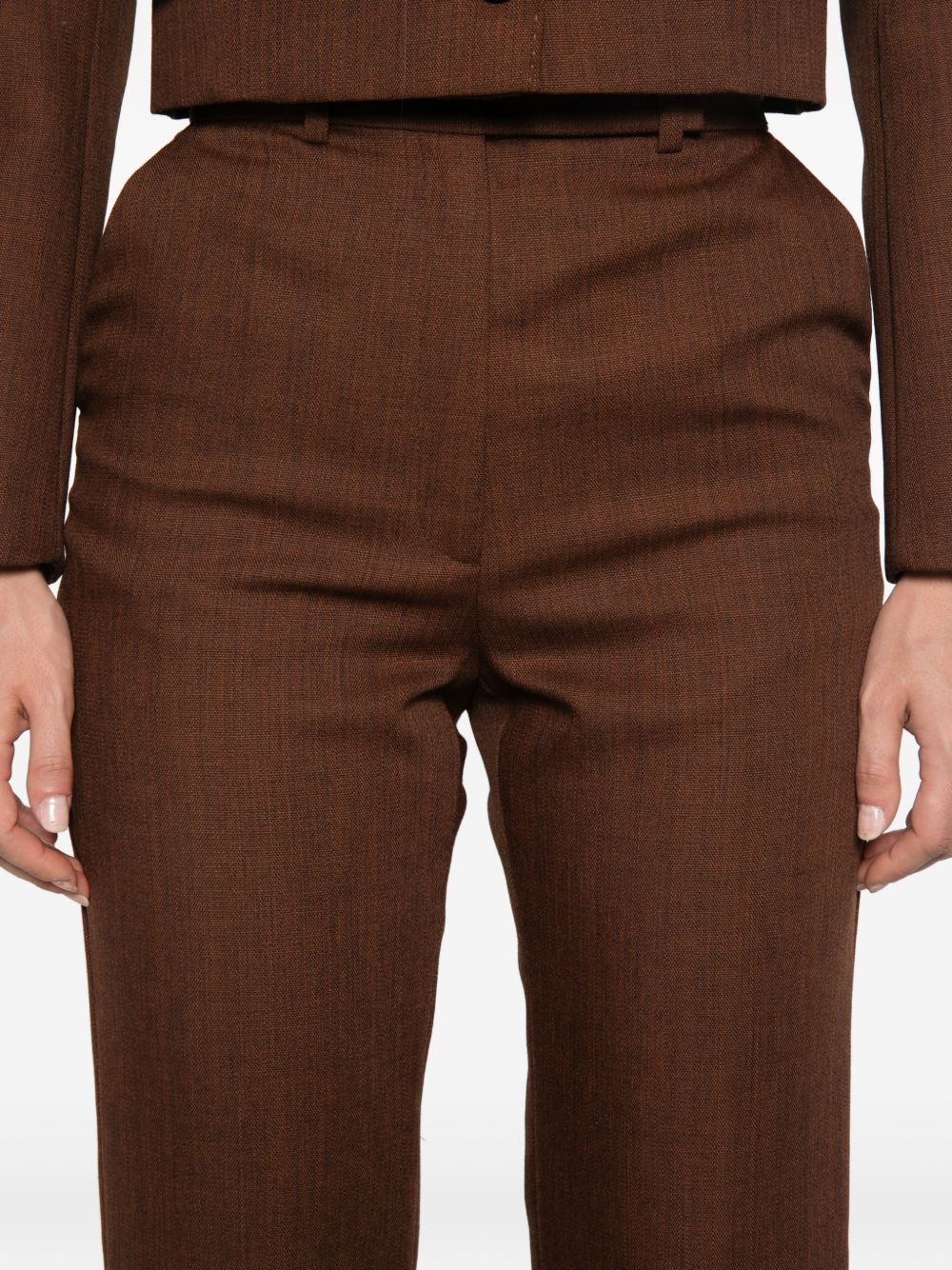 ELISABETTA FRANCHI Pantaloni in lana marrone 