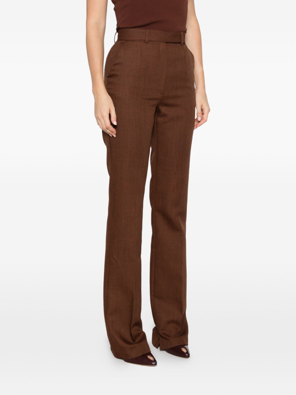ELISABETTA FRANCHI Pantaloni in lana marrone 