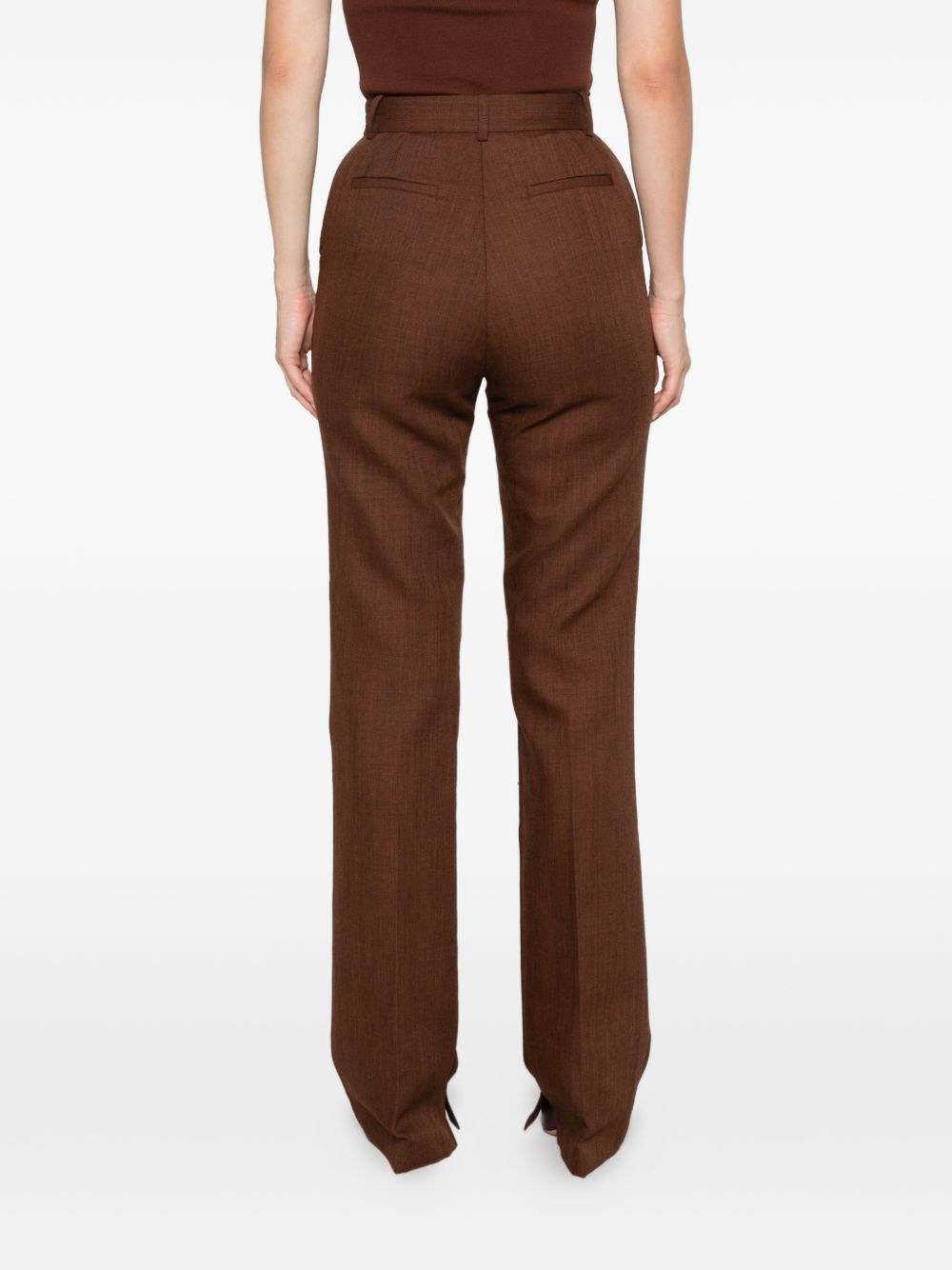 ELISABETTA FRANCHI Pantaloni in lana marrone 
