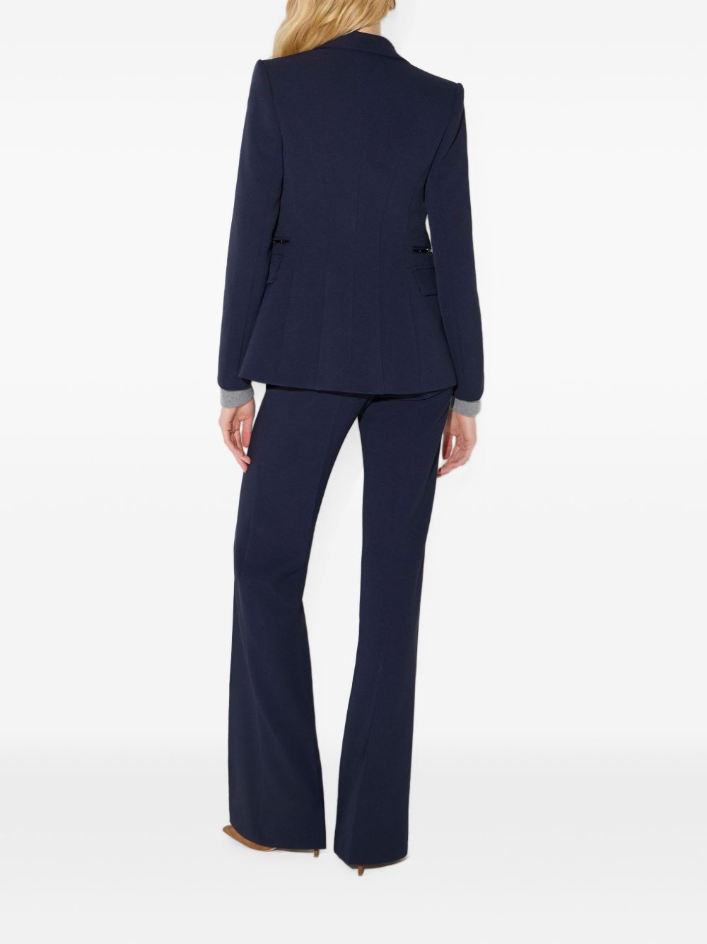ELISABETTA FRANCHI Pantaloni blu slim fit con dettagli gioiello 