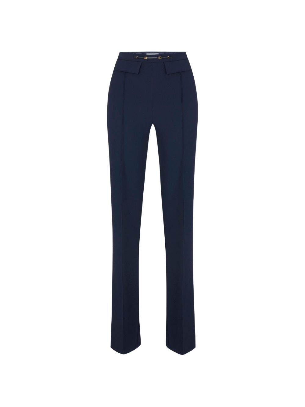 ELISABETTA FRANCHI Pantaloni blu slim fit con dettagli gioiello 