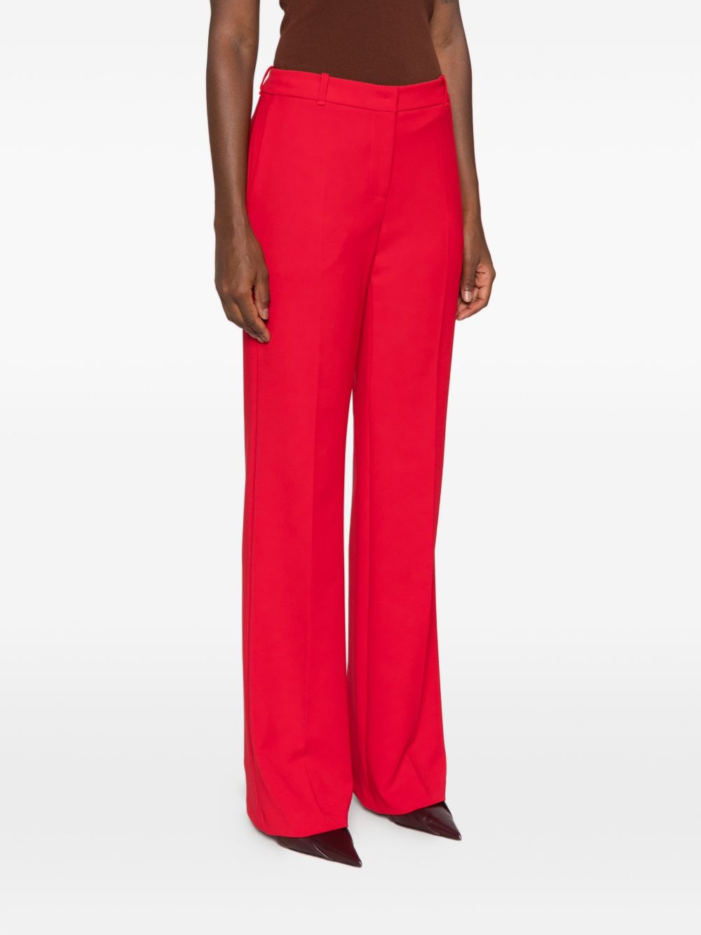 ELISABETTA FRANCHI Pantaloni rossi in crepe 