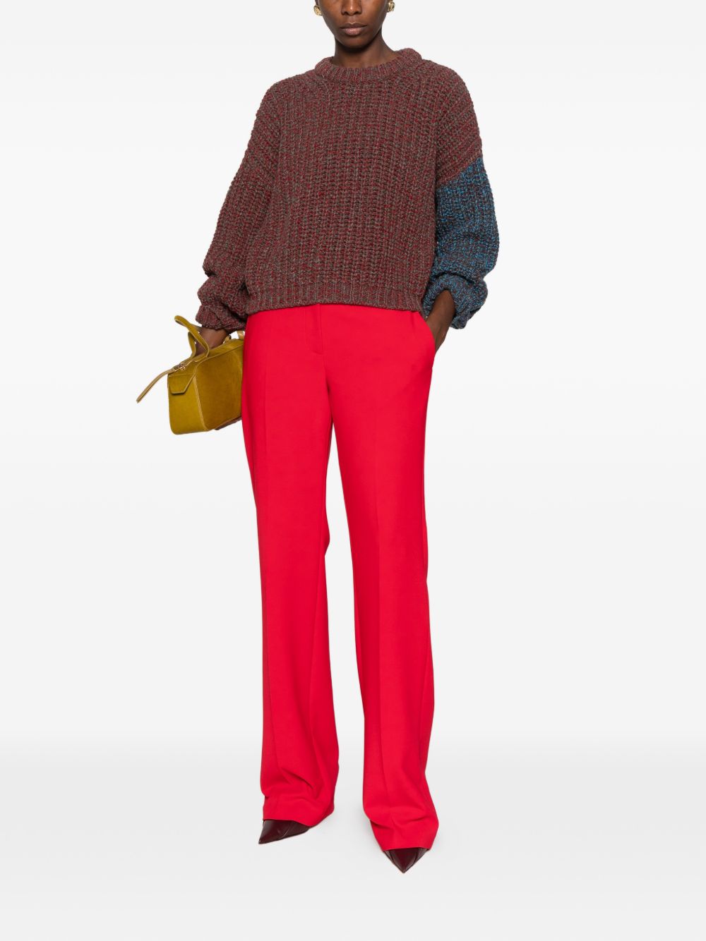 ELISABETTA FRANCHI Pantaloni rossi in crepe 