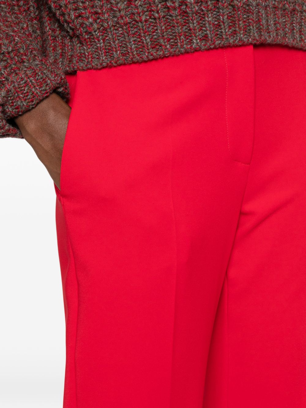 ELISABETTA FRANCHI Pantaloni rossi in crepe 