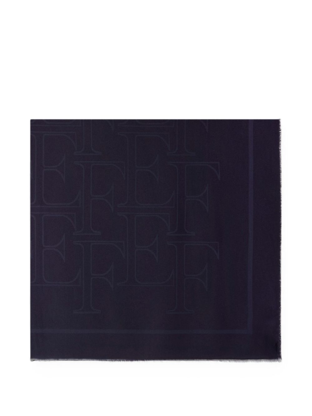 ELISABETTA FRANCHI Sciarpa blu con logo all-over tono su tono 