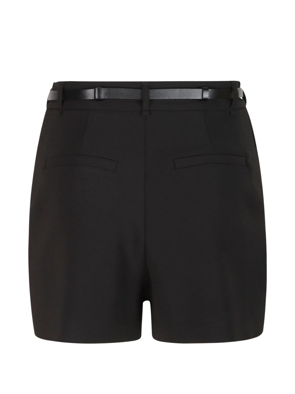 ELISABETTA FRANCHI Shorts neri eleganti con cinturino e charm dorato 