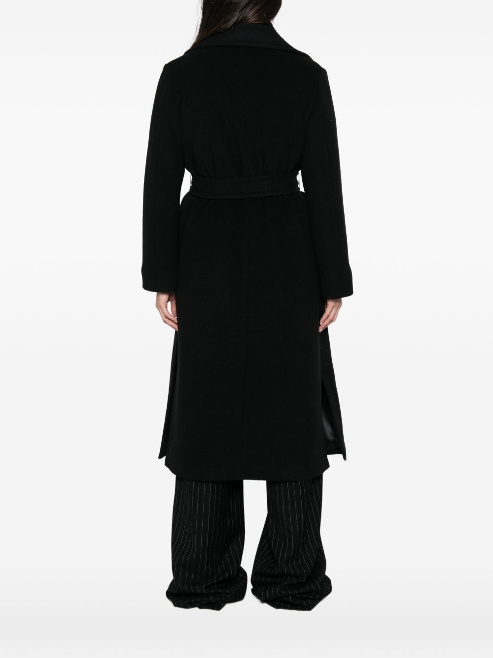EMME Cappotto lungo in misto lana nero 
