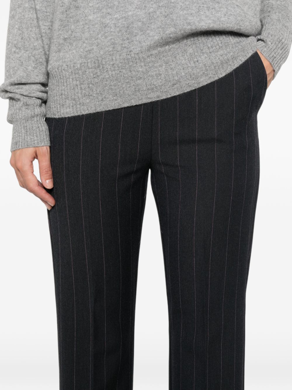 EMME Pantaloni Flirt gessati blu 