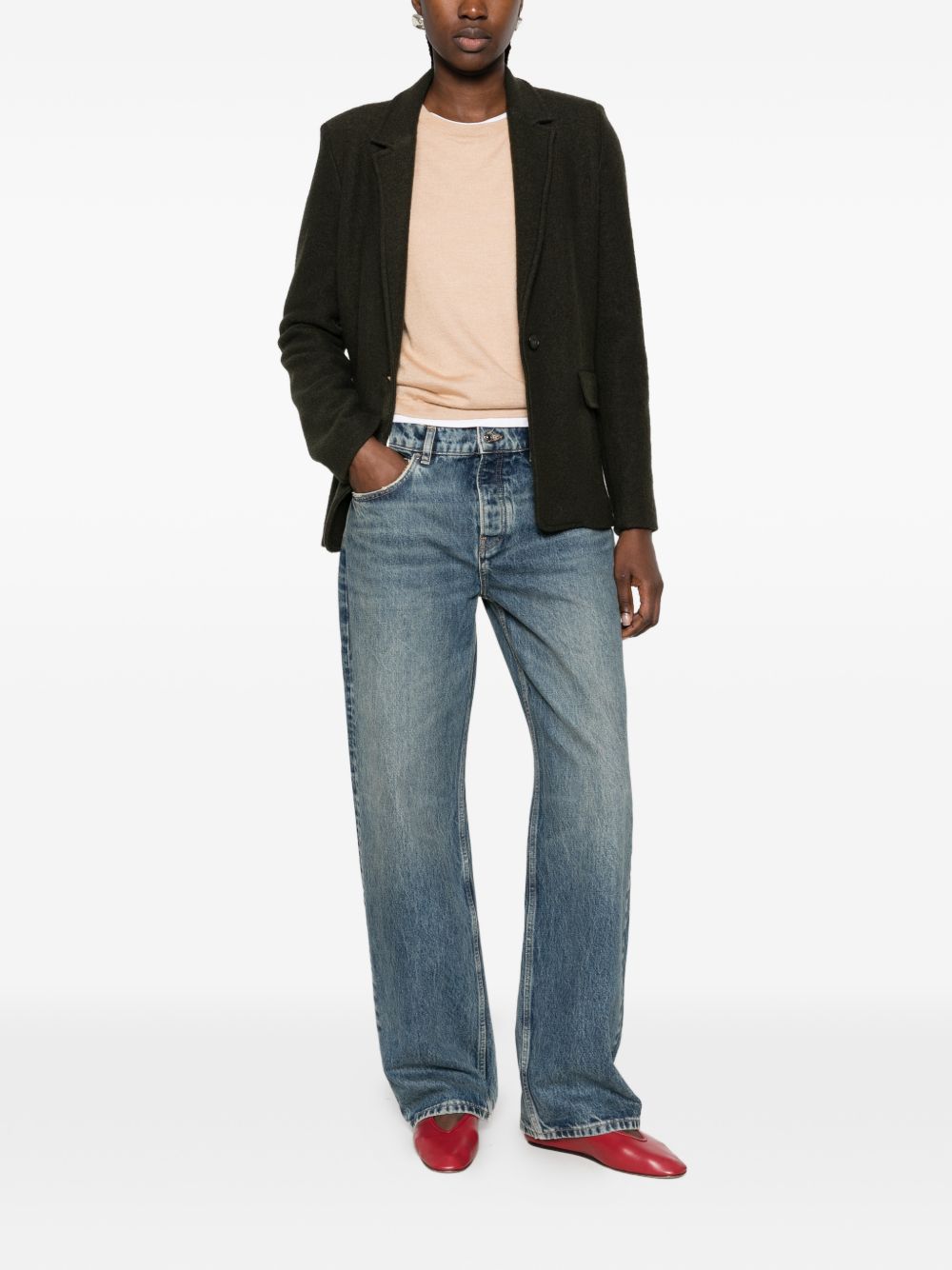 EMME Blazer in lana vergine monopetto 
