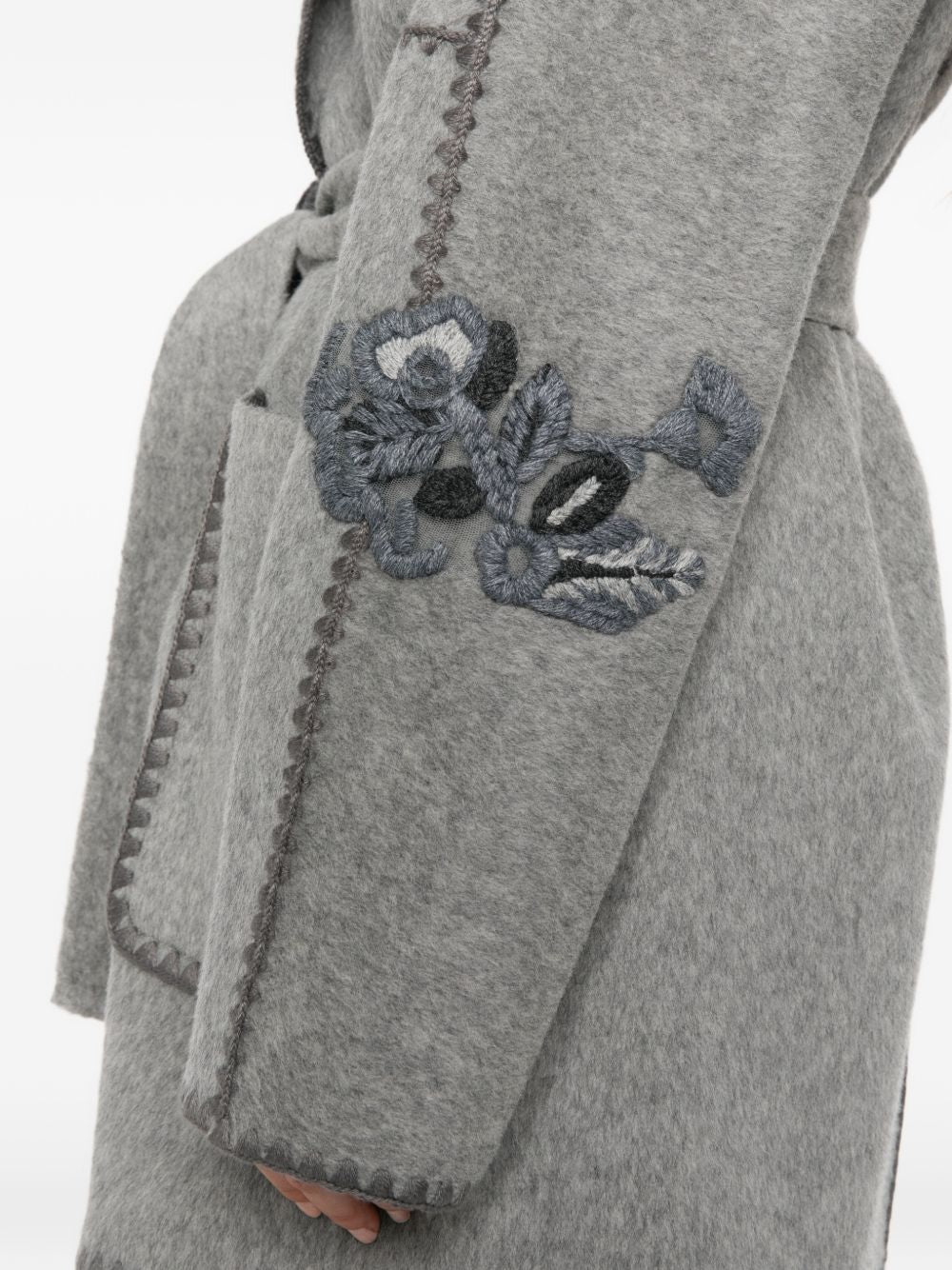 ERMANNO FIRENZE Cappotto in lana bicolore con ricami 